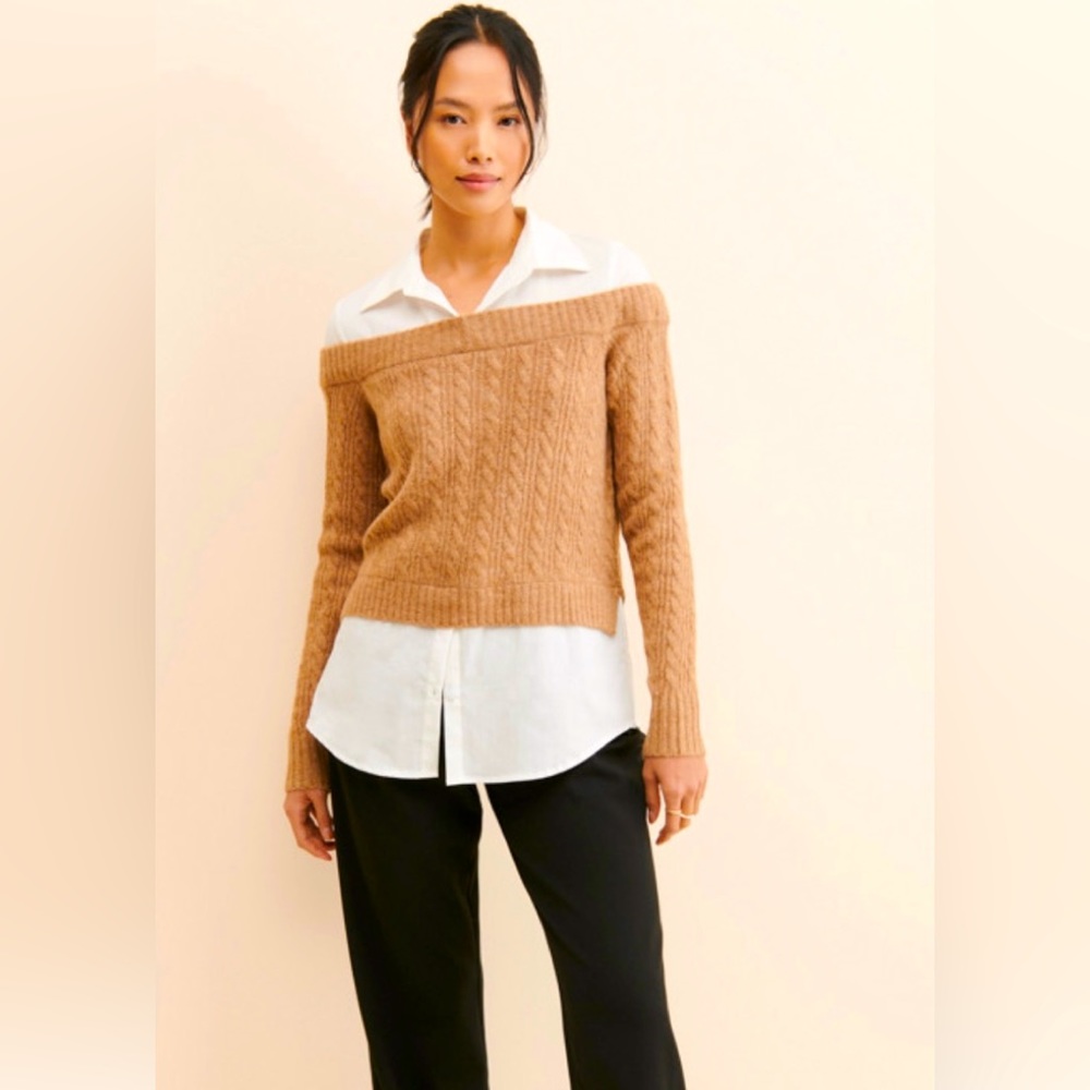 Anthropologie Sweater Twofer Top Size medium